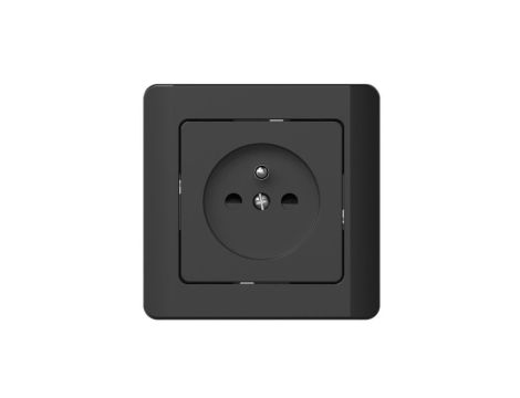 Gniazdo podtynkowe z uziemieniem, Silva, czarne / 46220