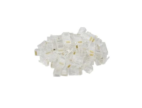 Wtyk modularny RJ45 8P8C kat.5e nieekranowany UTP uniwersalny drut linka przelotowy NEKU opakowanie WORECZEK 100szt.