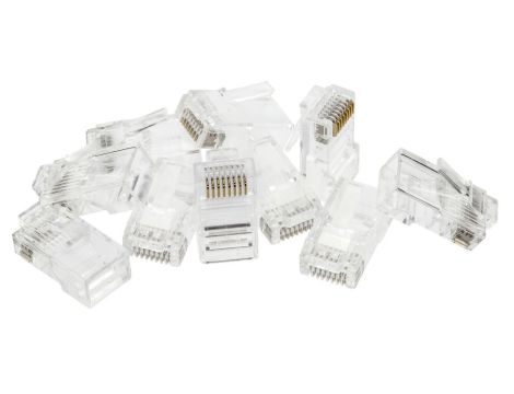 Wtyk modularny RJ45 8P8C kat.5e nieekranowany UTP uniwersalny drut linka przelotowy NEKU opakowanie WORECZEK 10szt.