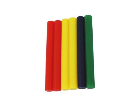 Klej termotopliwy do pistoletu na gorąco 100mm x 11mm wkłady kolorowe 6szt