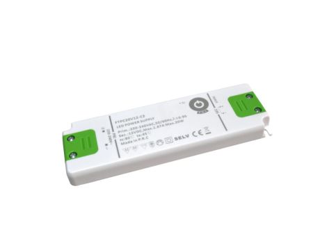 Zasilacz LED meblowy 20W 12V 1.6A slim plastikowy FTPC20V12-C2 POS Power