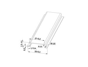Szyna TS 35x7,5 ocynk (pełna) - 2000 mm (za szt.)