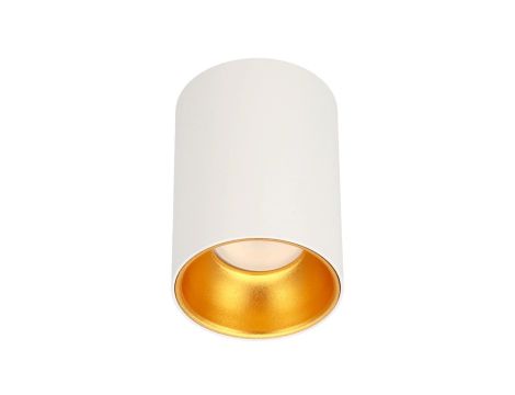 Punktowa oprawa sufitowa natynkowa ZAMA White Gold GU10 okrągła biała, środek złoty IP20 EDO777342