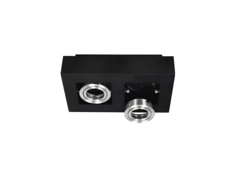 Punktowa oprawa sufitowa OSMIN RIM 2 Black Silver IP20 kwadratowa podwójna czarny mat, wymienny pierścień, EDO777681