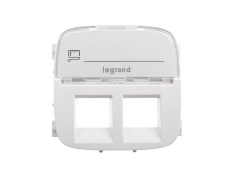 VALENA ALLURE Plakietka gniazda podwójnego 2xRJ11 lub 2xRJ45 lub RJ11/RJ45 z etykietą biały 755485