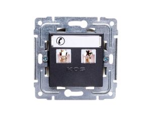 DANTE Gniazdo telefoniczne podwójne 2xRJ11 grafit 456064