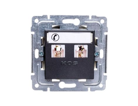 DANTE Gniazdo telefoniczne podwójne 2xRJ11 grafit 456064