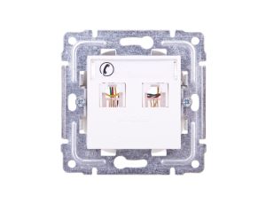 DANTE Gniazdo telefoniczne podwójne 2xRJ11 białe 450464