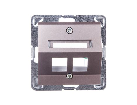 IMPRESJA Obudowa gniazda komputerowego podwójnego skośna tytan GPK-2YS/p/23
