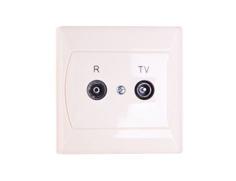 AKCENT Gniazdo antenowe RTV przelotowe 16dB beżowe GPA-16AP/01