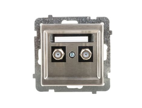 SONATA Gniazdo antenowe podwójne typu F stal inox GPA-2RMF/m/37