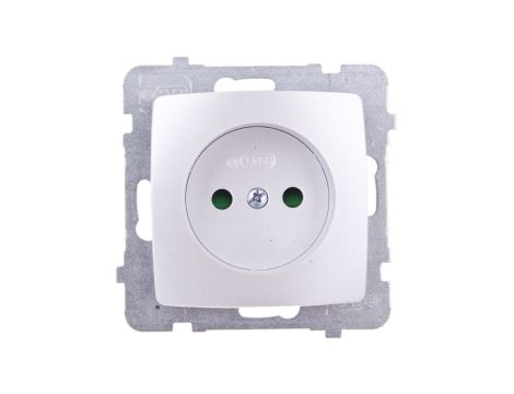 KARO Gniazdo pojedyncze b/u z przesłonami srebrny perłowy GP-1SP/m/43