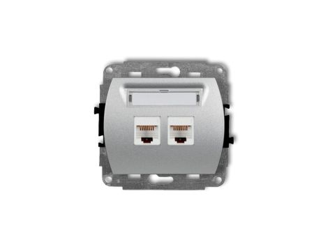 TREND Gniazda komputerowe podwójne 2xRJ45, kat. 5e, 8-stykowy srebrny metalik 7GK-2