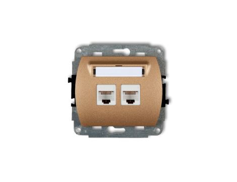 TREND Gniazda komputerowe podwójne 2xRJ45, kat. 6, 8-stykowy złoty metalik 8GK-4