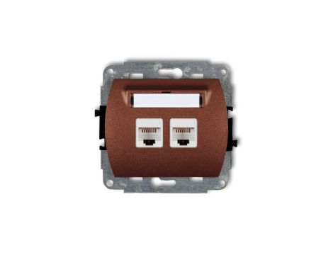 TREND Gniazda komputerowe podwójne 2xRJ45, kat. 5e, 8-stykowy brĄzowy metalik 9GK-2