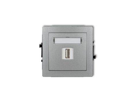 DECO Ładowarka USB pojedynczej, 5V, 1A srebrny metalik 7DCUSB-1