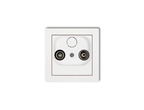 DECO Gniazdo antenowe RTV końcowe w szeregu gniazd przelotowych 6dB biały DG6K