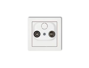 DECO Gniazdo antenowe RTV przelotowe 15dB biały DG15P