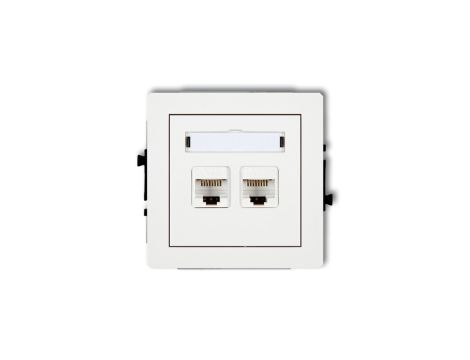 DECO Gniazda komputerowe podwójne 2xRJ45, kat. 6, ekranowane, 8-stykowy biały DGK-6