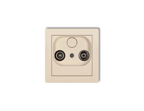 DECO Gniazdo antenowe RTV przelotowe 9dB beżowy 1DG9P