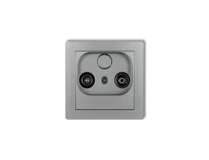 DECO Gniazdo antenowe RTV przelotowe 12dB srebrny metalik 7DG12P