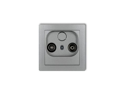 DECO Gniazdo antenowe RTV przelotowe 12dB srebrny metalik 7DG12P