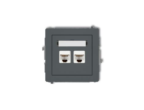 DECO Gniazda komputerowe podwójne 2xRJ45, kat. 5e, 8-stykowy srebrny metalik 7DGK-2