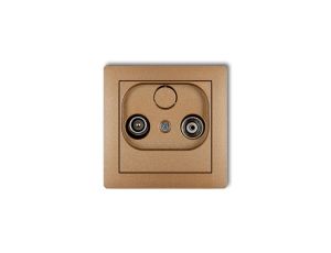 DECO Gniazdo antenowe RTV końcowe 2dB złoty metalik 8DG2K