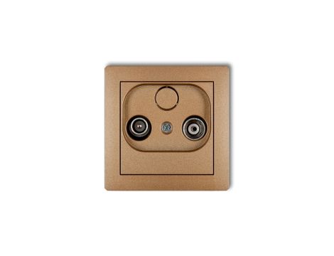 DECO Gniazdo antenowe RTV przelotowe 9dB złoty metalik 8DG9P