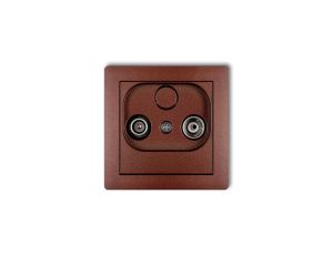 DECO Gniazdo antenowe RTV przelotowe 12dB brązowy metalik 9DG12P