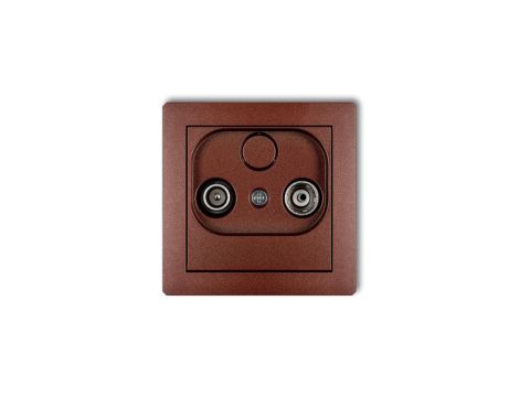 DECO Gniazdo antenowe RTV przelotowe 12dB brązowy metalik 9DG12P