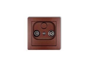 DECO Gniazdo antenowe RTV przelotowe 15dB brązowy metalik 9DG15P