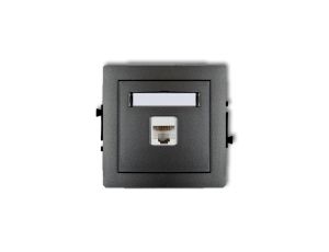 DECO Gniazda komputerowe pojedyncze 1xRJ45, kat. 5e, 8-stykowy grafitowy 11DGK-1