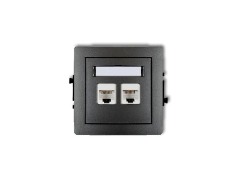 DECO Gniazda komputerowe podwójne 2xRJ45, kat. 6, ekranowane, 8-stykowy grafitowy 11DGK-6
