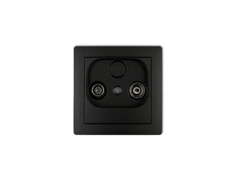 DECO Gniazdo antenowe RTV przelotowe 12dB czarny mat 12DG12P