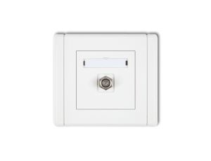 FLEXI Gniazdo antenowe pojedyncze typu F (SAT) niklowane biały FGF-1