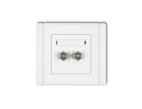 FLEXI Gniazdo antenowe podwójne typu F (SAT) niklowane biały FGF-2