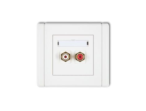FLEXI Gniazdo podwójne RCA (typu cinch - biały i czerwony, pozłacane) biały FGRCA-2