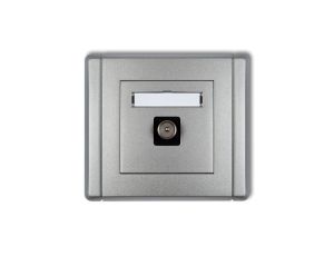 FLEXI Gniazdo antenowe pojedyncze TV srebrny metalik 7FGTV-1