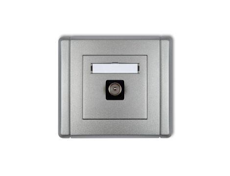 FLEXI Gniazdo antenowe pojedyncze TV srebrny metalik 7FGTV-1