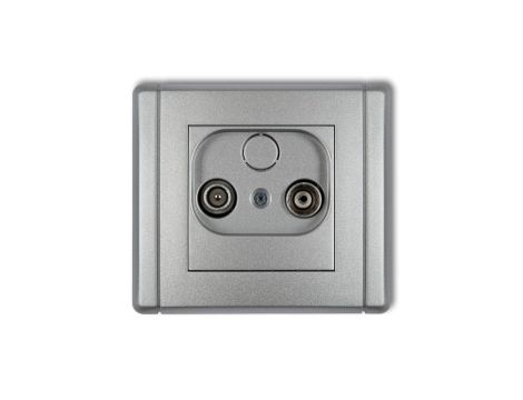 FLEXI Gniazdo antenowe RTV przelotowe 12dB srebrny metalik 7FG12P