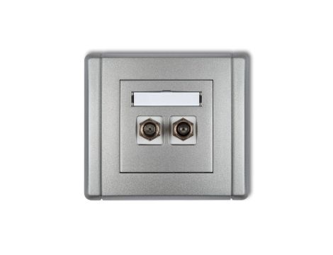 FLEXI Gniazdo antenowe podwójne typu F (SAT) niklowane srebrny metalik 7FGF-2