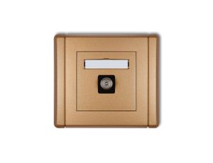 FLEXI Gniazdo antenowe pojedyncze TV złoty metalik 8FGTV-1