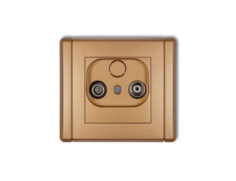 FLEXI Gniazdo antenowe RTV przelotowe 12dB złoty metalik 8FG12P