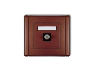 FLEXI Gniazdo antenowe pojedyncze TV brązowy metalik 9FGTV-1