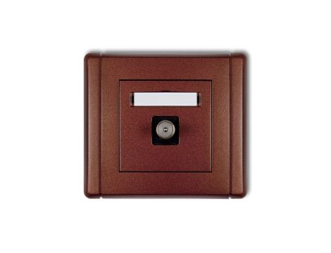 FLEXI Gniazdo antenowe pojedyncze TV brązowy metalik 9FGTV-1