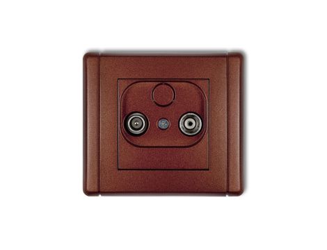 FLEXI Gniazdo antenowe RTV przelotowe 12dB brązowy metalik 9FG12P