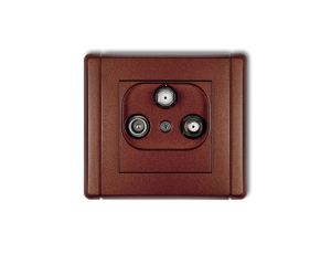 FLEXI Gniazdo antenowe 2 wyjścia SAT + TV brązowy metalik 9FGSN