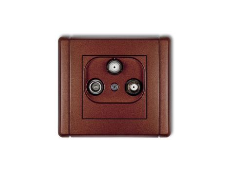 FLEXI Gniazdo antenowe 2 wyjścia SAT + TV brązowy metalik 9FGSN