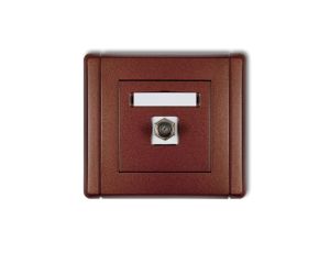 FLEXI Gniazdo antenowe pojedyncze typu F (SAT) niklowane brązowy metalik 9FGF-1